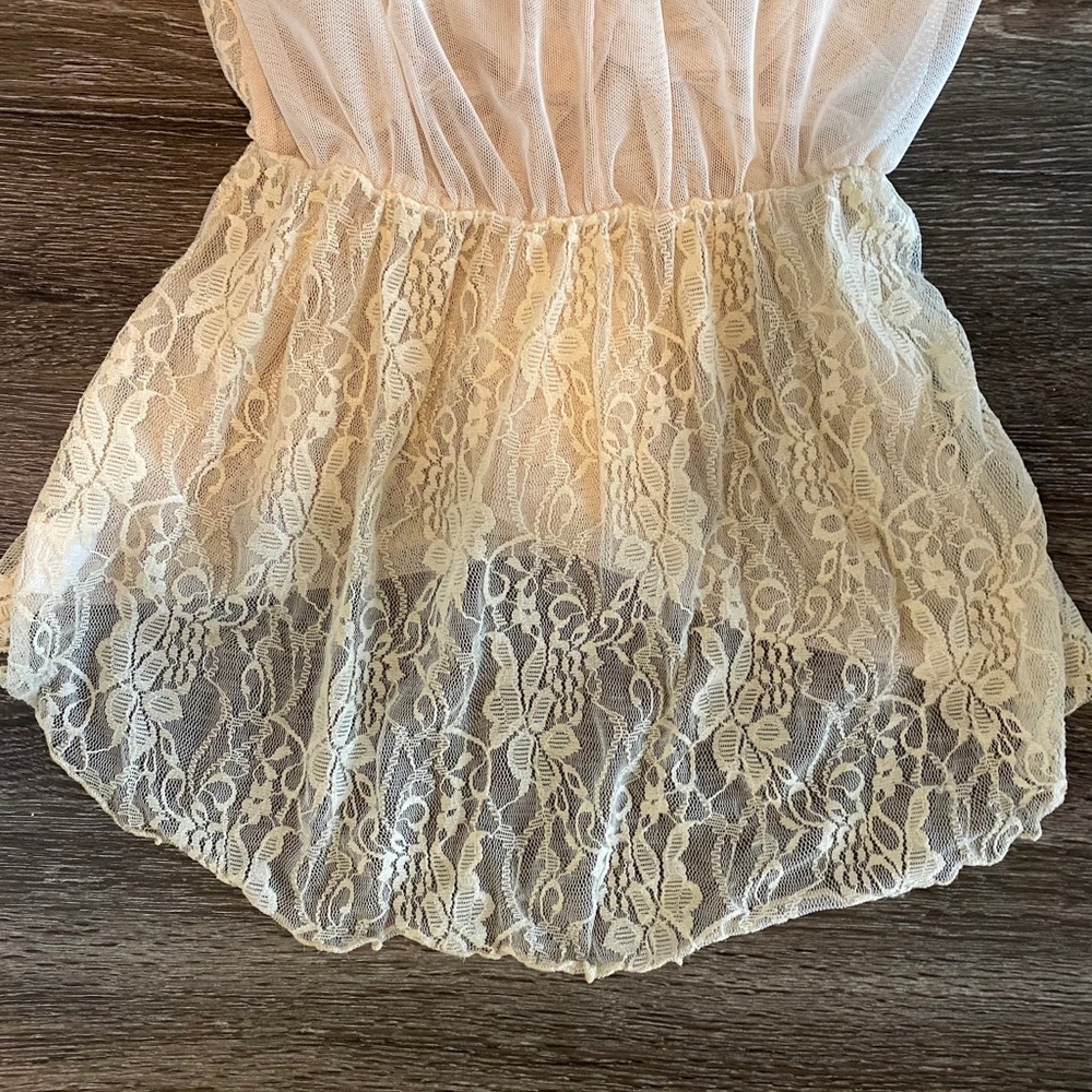 Sheer Lace Tank Top, Cream